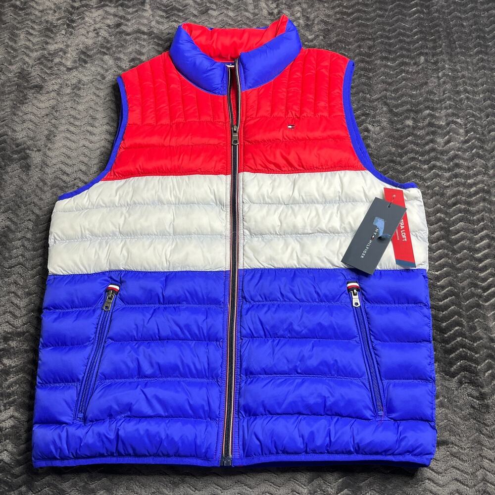 Tommy Hilfiger Men's Lightweight Ultra Loft Quilted Puffer Vest Size M blue NWT